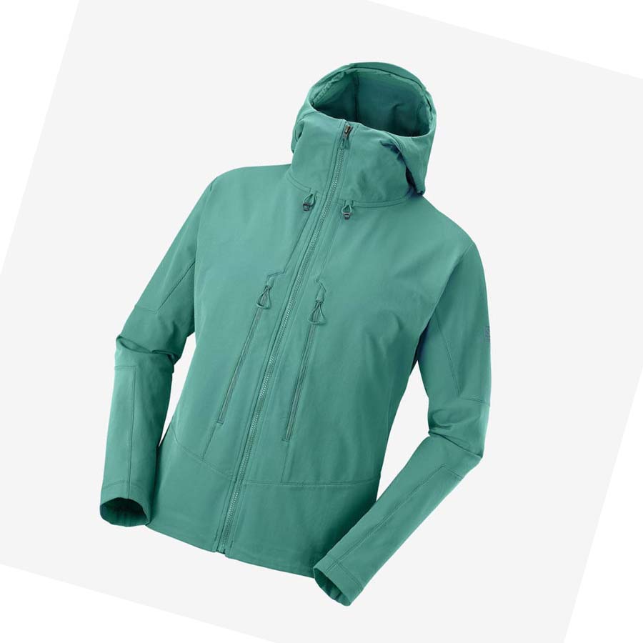 Salomon OUTPEAK SOFTSHELL Kabát Férfi Zöld | HU 2370EBC